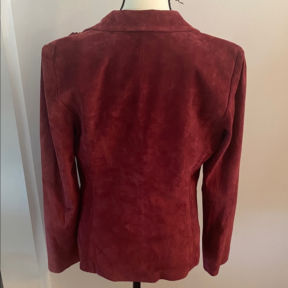 ALFANI leather blazer. Size medium lined one button closure - Picture 4 of 6